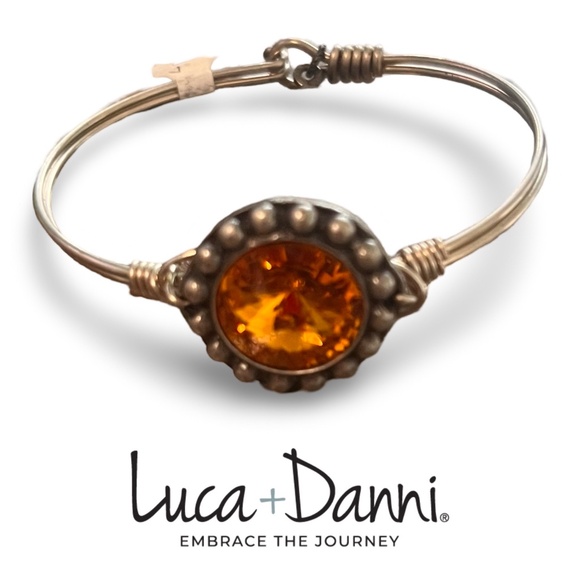 NEW Luca + Danni GOLD TOPAZ GEM STONE bracelet, NWT - Picture 1 of 12